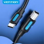 Vention Cable USB 2.0 Tipo-C a USB Tipo-B Macho 480Mbps 2m Negro